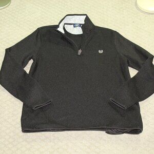 Chaps Sweater Large Black 1/4 Zip Long Sleeve Casual Chaps Embroidered Logo